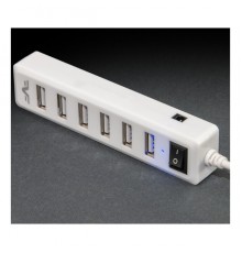 Хаб-юсб 2.0 Frime 7-х портовий, White (FH-20041), довжина кабелю 50см, кнопка живлення