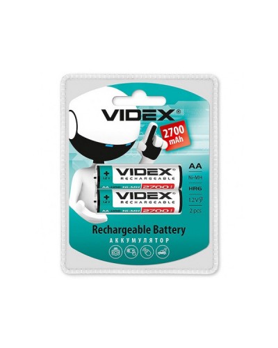 Акумулятор R6 Videx HR6/AA 2700MAH double blister/2pcs 20/200 Акумулятор R6 Videx HR6/AA 2700MAH double blister/2pcs 20/200