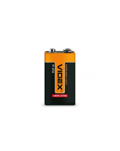 Батарейка 6F22 сольова Videx, 9V (Крона) 1pcs SHRINK Батарейка 6F22 сольова Videx, 9V (Крона) 1pcs SHRINK
