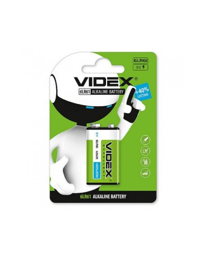 Батарейка 6LR61 лужна Videx 6LR61/9V (Крона) 1pcs BLISTER Батарейка 6LR61 лужна Videx 6LR61/9V (Крона) 1pcs BLISTER