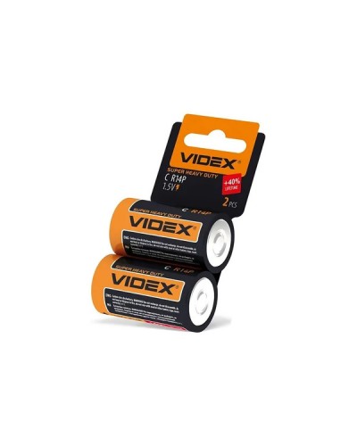 Батарейка R14 сольова Videx R14, 2шт Батарейка R14 сольова Videx R14, 2шт