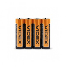 Батарейка R6 сольова Videx R06P/AA, 4шт