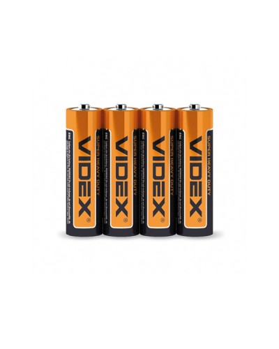 Батарейка R6 сольова Videx R06P/AA, 4шт Батарейка R6 сольова Videx R06P/AA, 4шт