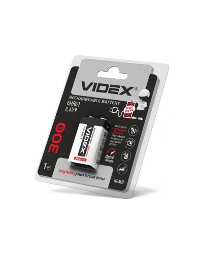 Акумулятор 6HR61 Videx КРОНА!!! 300mAh blister/1pc 12/96 Акумулятор 6HR61 Videx КРОНА!!! 300mAh blister/1pc 12/96