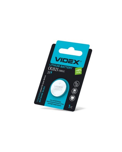 Батарейка CR2025 Videx літієва, блістер 1 шт Батарейка CR2025 Videx літієва, блістер 1 шт