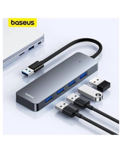 Хаб-юсб 3.0 Baseus BS-OH080, 4-х портовий (USB3.0 to USB3.0*4) Silver Хаб-юсб 3.0 Baseus BS-OH080, 4-х портовий (USB3.0 to USB3.0*4) Silver