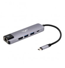 Хаб-юсб Type-C Frime 5-в-1 2*USB3.0, PD, HDMI, RJ45 Space Grey (FH-5in1.311HL)