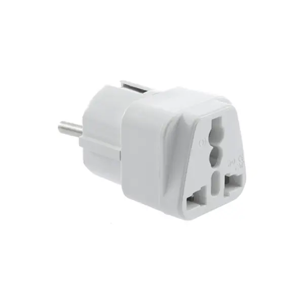 Перехідник живлення UK / US на євро - розетку EU, білий (висока якість). (17441)