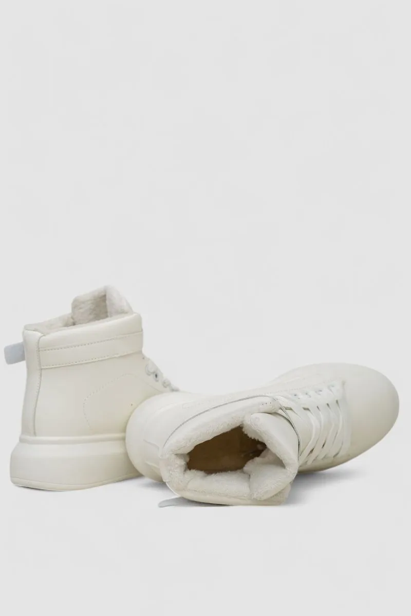 Черевики зимові жіночі на хутрі, колір білий, 248RA2251