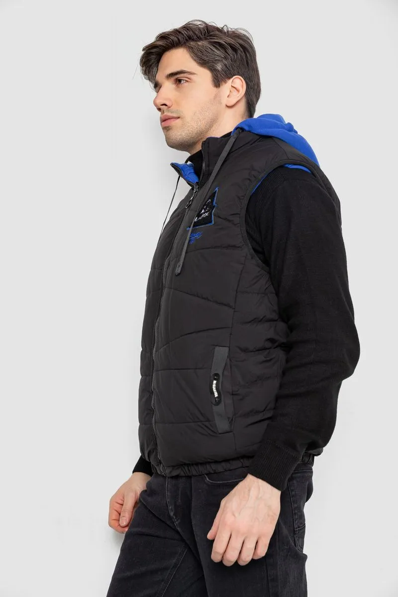 Жилетка чоловіча демісезонна двостороння, колір чорно-синій, 244R99002