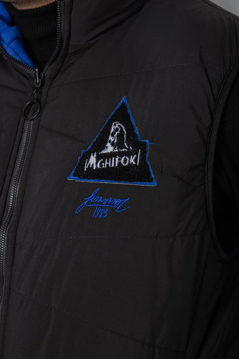 Жилетка чоловіча демісезонна двостороння, колір чорно-синій, 244R99002