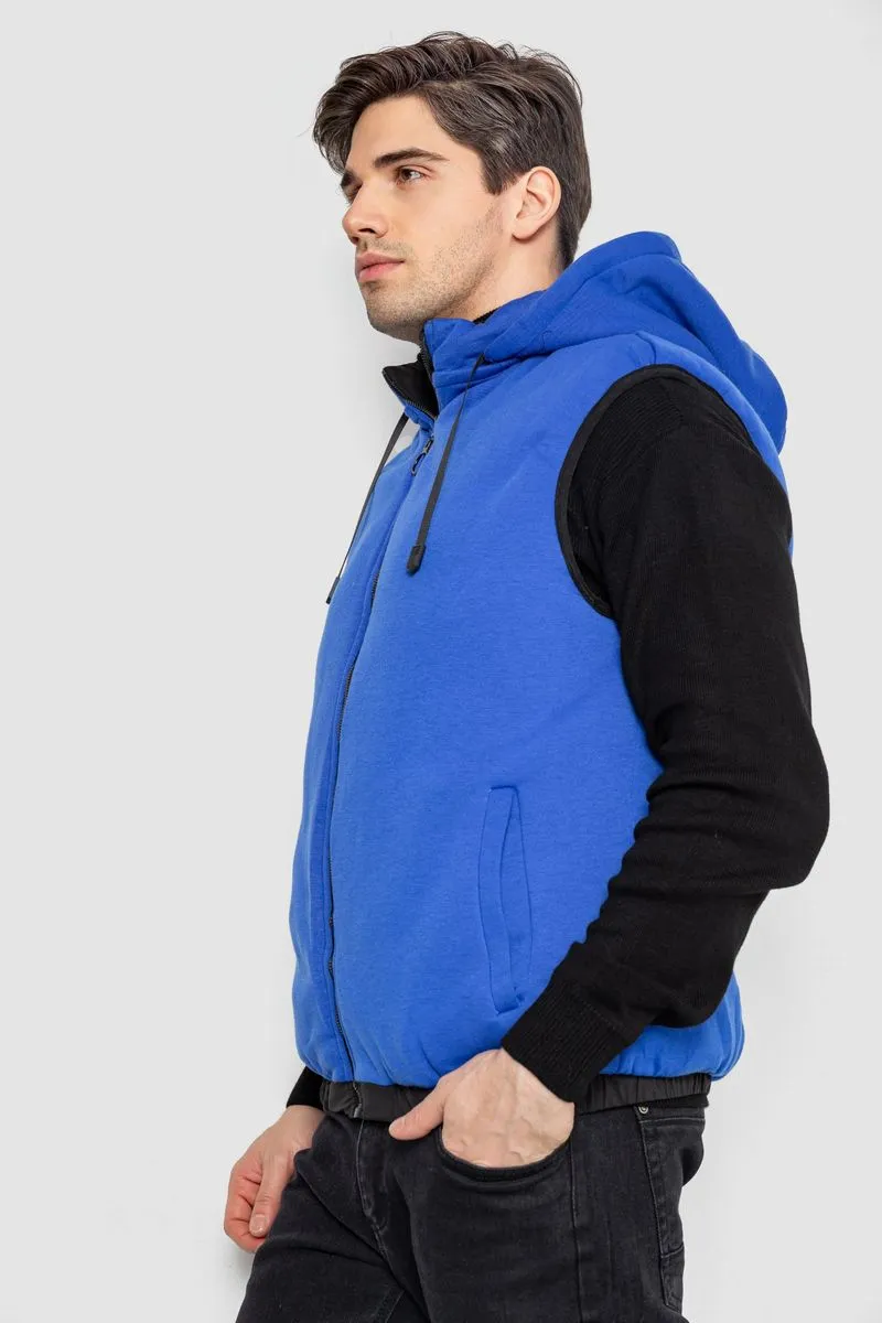 Жилетка чоловіча демісезонна двостороння, колір чорно-синій, 244R99002